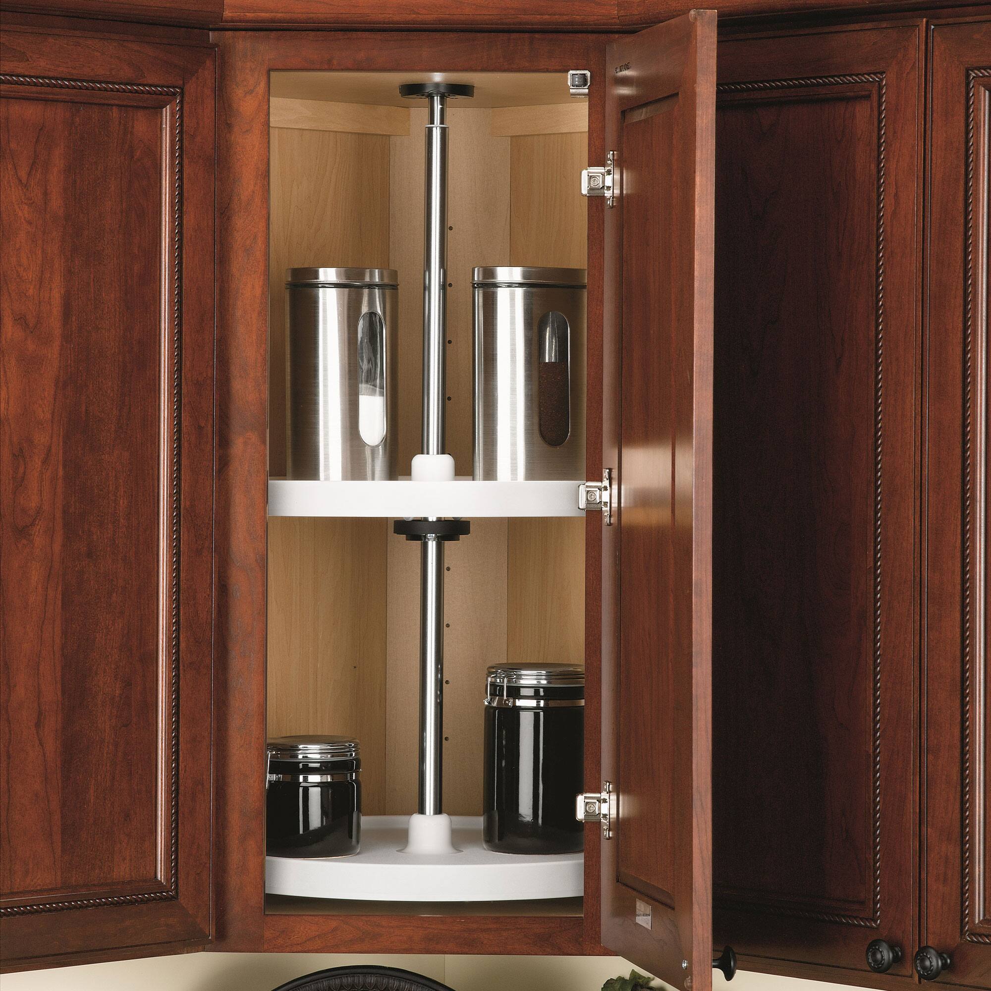 Alt View 1. Rev-A-Shelf - Rev-A-Shelf 20'' Lazy Susan Full-Circle Polymer 2-Shelf, White, 3072-20-11-52 - White.