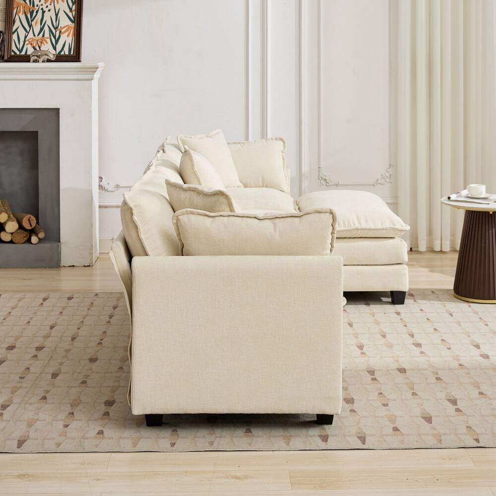 Alt View 1. Loheer - Loheer Cloud Sofa 2 Seater Beige Sectional Modern Apartment Couch - Beige.