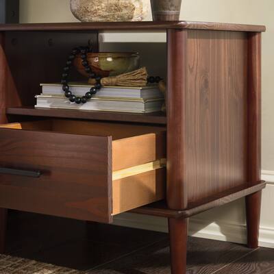 Walker Edison Transitional 1 Drawer Spindle Leg Nightstand