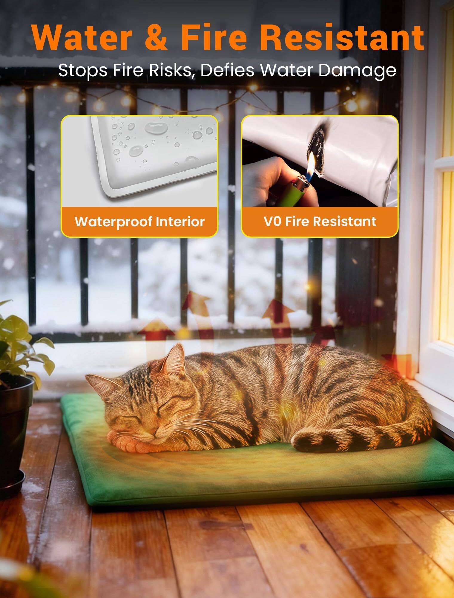 Water & Fire Resistant  
Stops Fire Risks, Defies Water Damage  

Waterproof Interior  
V0 Fire Resistant