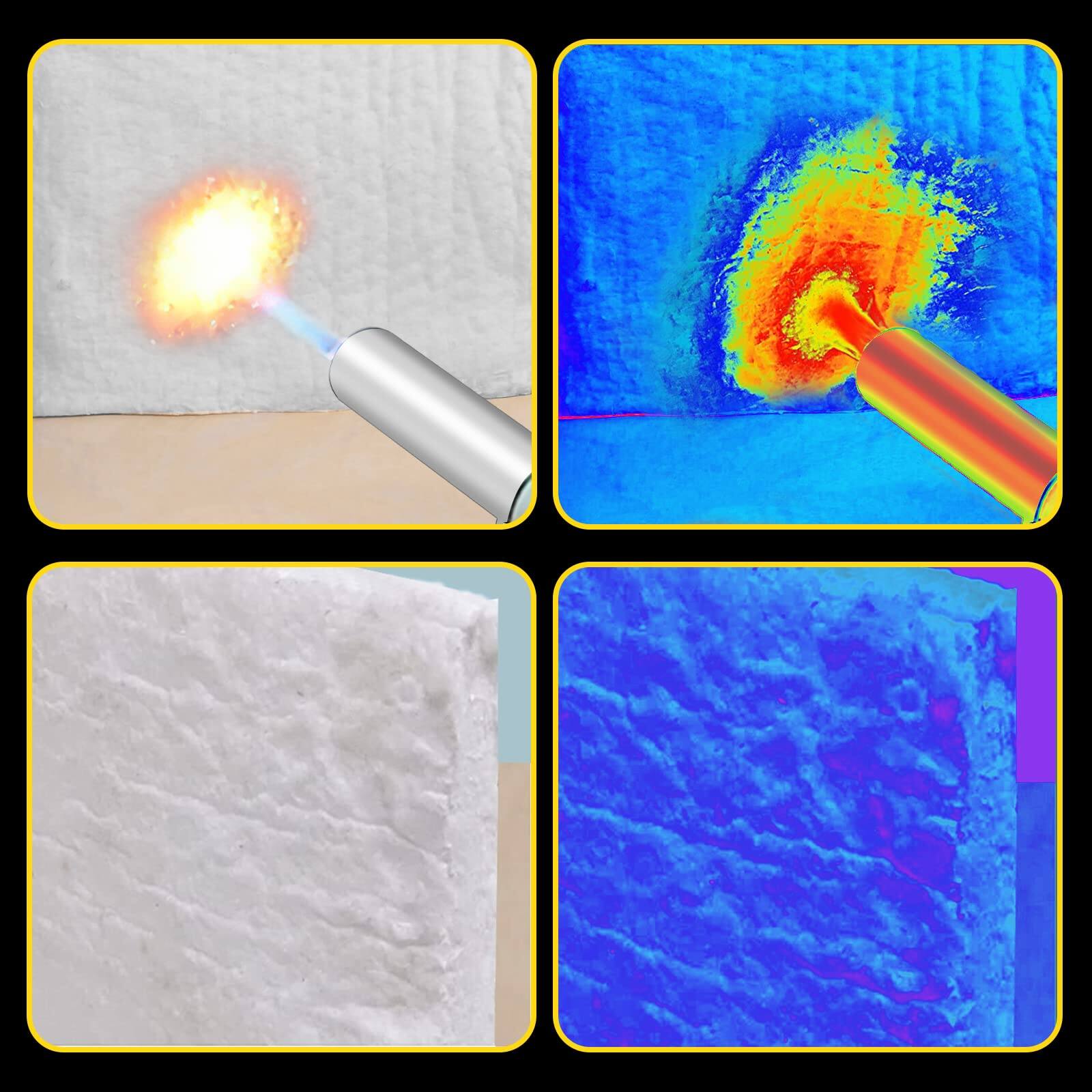 Left. JETRANSPORT - 32" X24" X1" (thick) Ceramic Fiber Blanket Fireproof Insulation Baffle Rated To 2400f High-temperature - 60'' x24'' x1'' /1 Pieces.