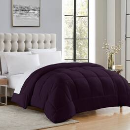 Sweet Home Collection - Down Alternative Reversible All Season Solid Comforter, Twin - Purple