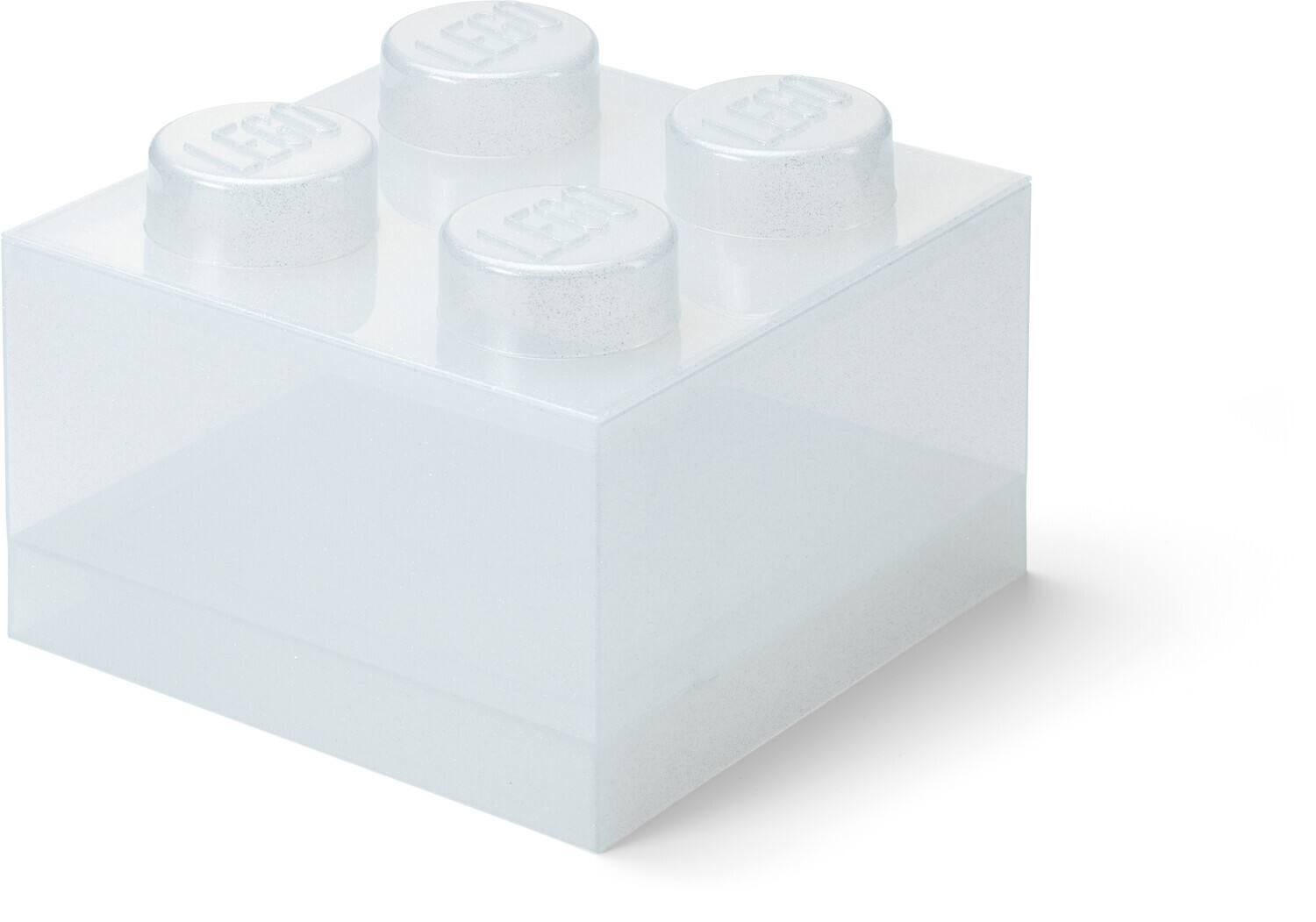 Alt View 3. Room Copenhagen - LEGO Stackable Storage Brick with 4 Knobs, Translucent with a Glitter Top Lid   - COLLECTIBLES - Multicolor.