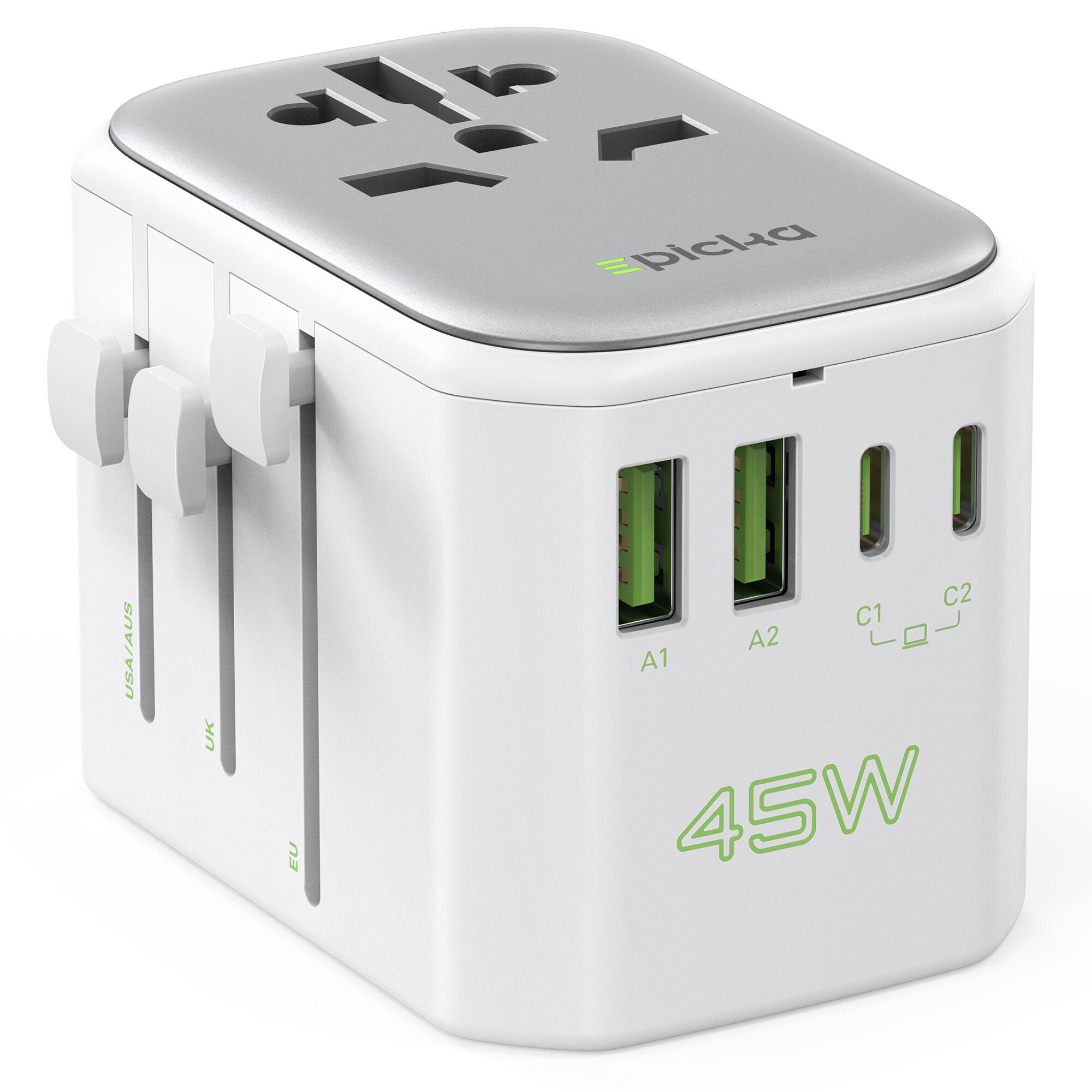 USA/AUS  
UK  
EU  

A1  
A2  
C1  
C2  

45W