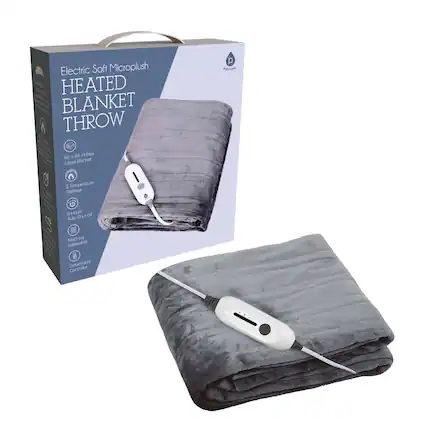 Electric Soft Microplush HEATED BLANKET THROW
62 x 84 inches Large Blanket
3 Temperature Settings
8 Hours Auto Shut-off
Machine Washable
Detachable Controller