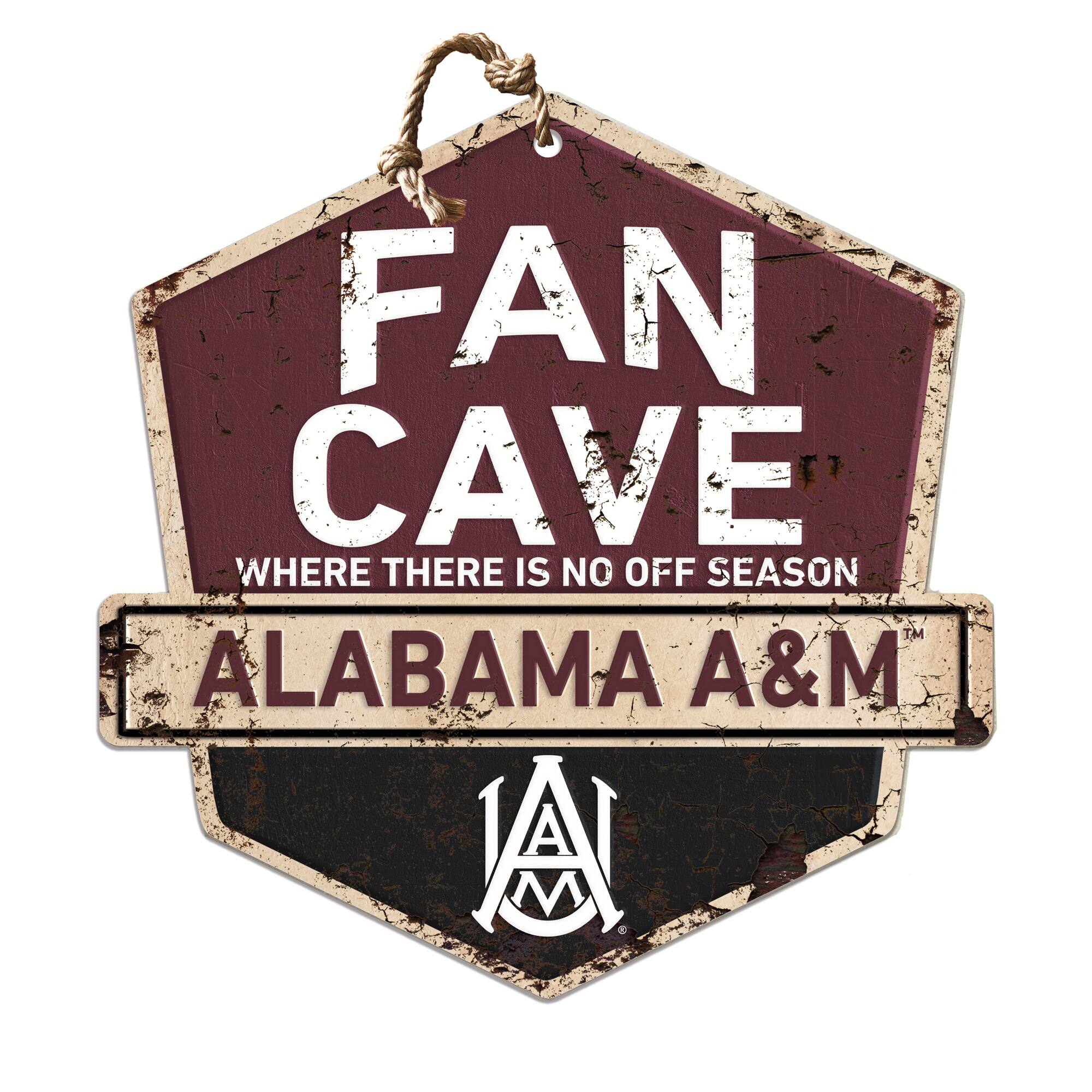 Jardine - Alabama A&M Bulldogs 20'' x 20'' Fan Cave Badge Sign - Maroon