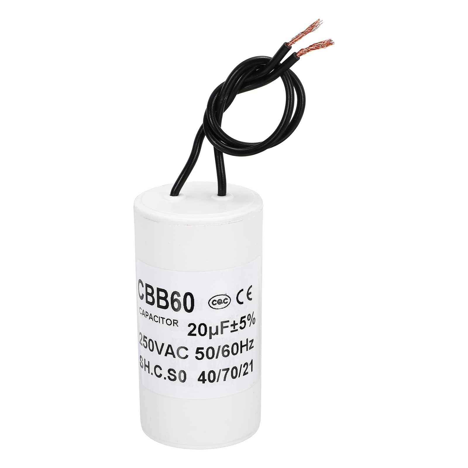 Unique Bargains - 20uF CBB60 Running Capacitor, AC 250V 2 Wires 50/60Hz Cylinder 70x38mm for Water Pumps, Washing Machines - White price history on PriceWatchPro