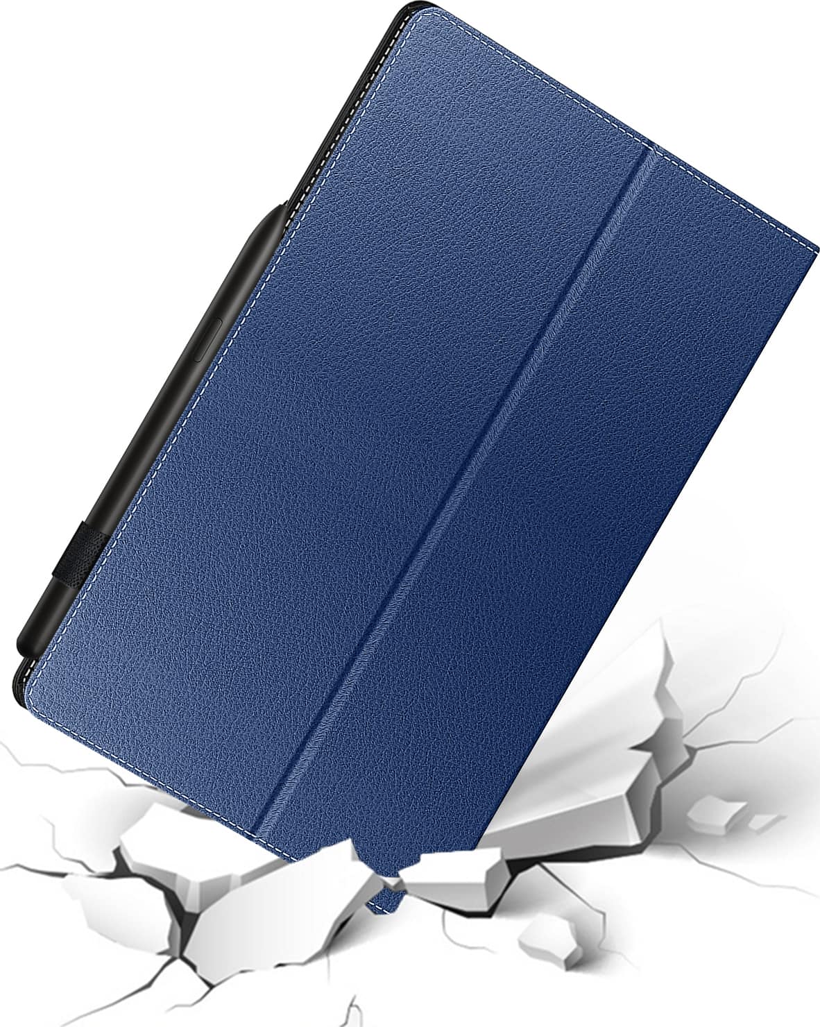Alt View 16. SaharaCase - Folio Case for Samsung Galaxy Tab S10+, Tab S9+, Tab S9 FE+, Tab S8+, and Tab S7 FE - Dark Blue.