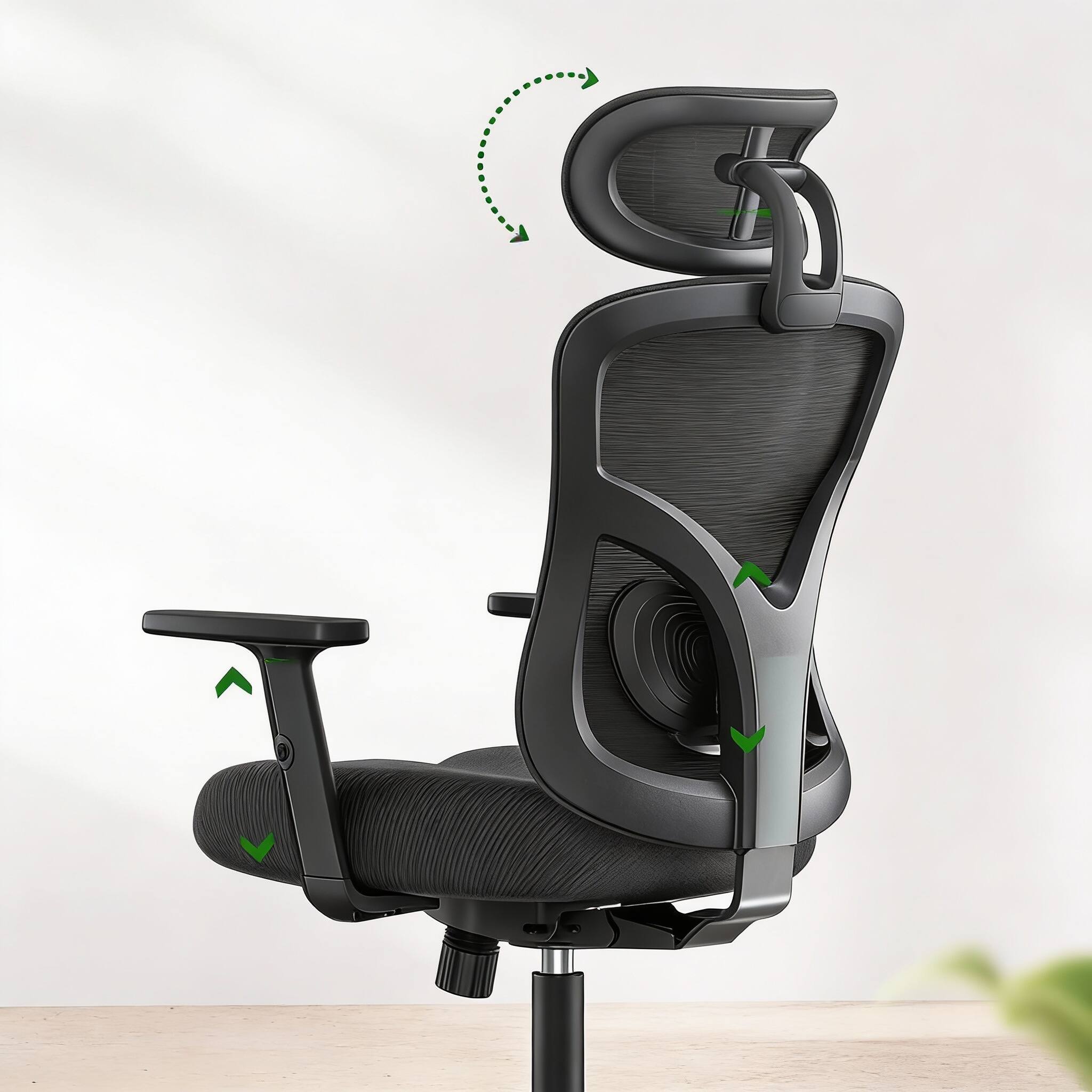 Alt View 2. Frangdom - Ergonomic Mesh Gaming Chair 2D Headrest Lumbar Support 90-130° Tilt 300lb - BLACK 27.6"D x 19.7"W x 51.4"H.