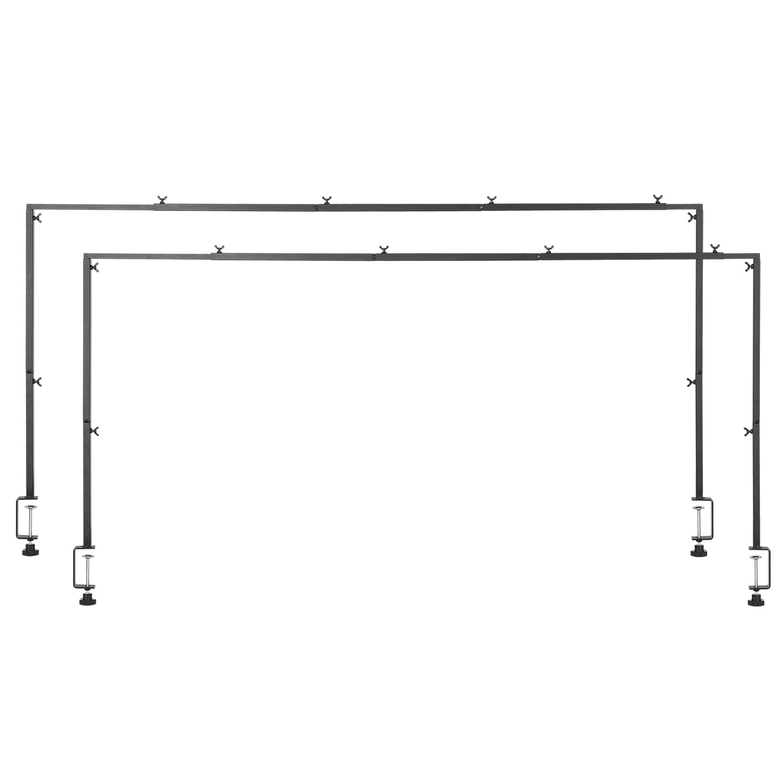 VEVOR - Over The Table Rod Stand with Clamps, 13"-42" Tall & 28"-98" Length Adjustable, 2 Packs Table Arch Stand - Black