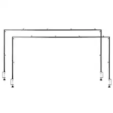 Front. VEVOR - Over The Table Rod Stand with Clamps, 13"-42" Tall & 28"-98" Length Adjustable, 2 Packs Table Arch Stand - Black.