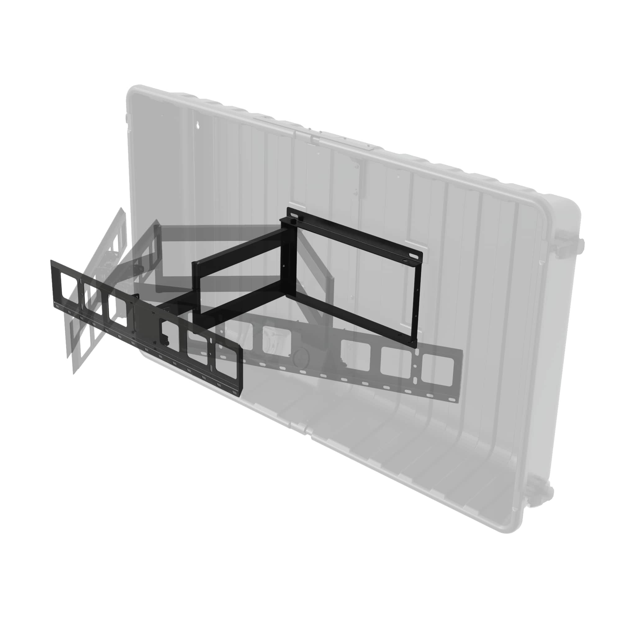 Alt View 19. Storm Shell - Deluxe Weatherproof 65” Outdoor TV Enclosure with Full Motion TV Mount Included - Black.