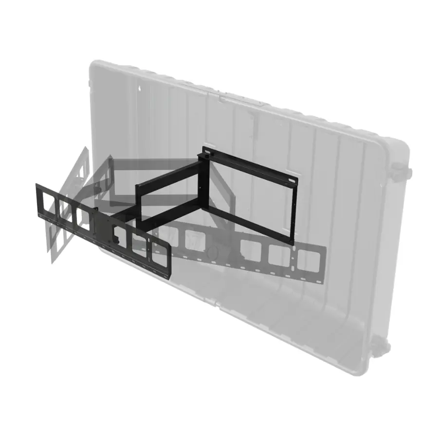 Alt View 21. Storm Shell - Deluxe Weatherproof 55”  Outdoor TV Enclosure with Full Motion TV Mount Included - Black.