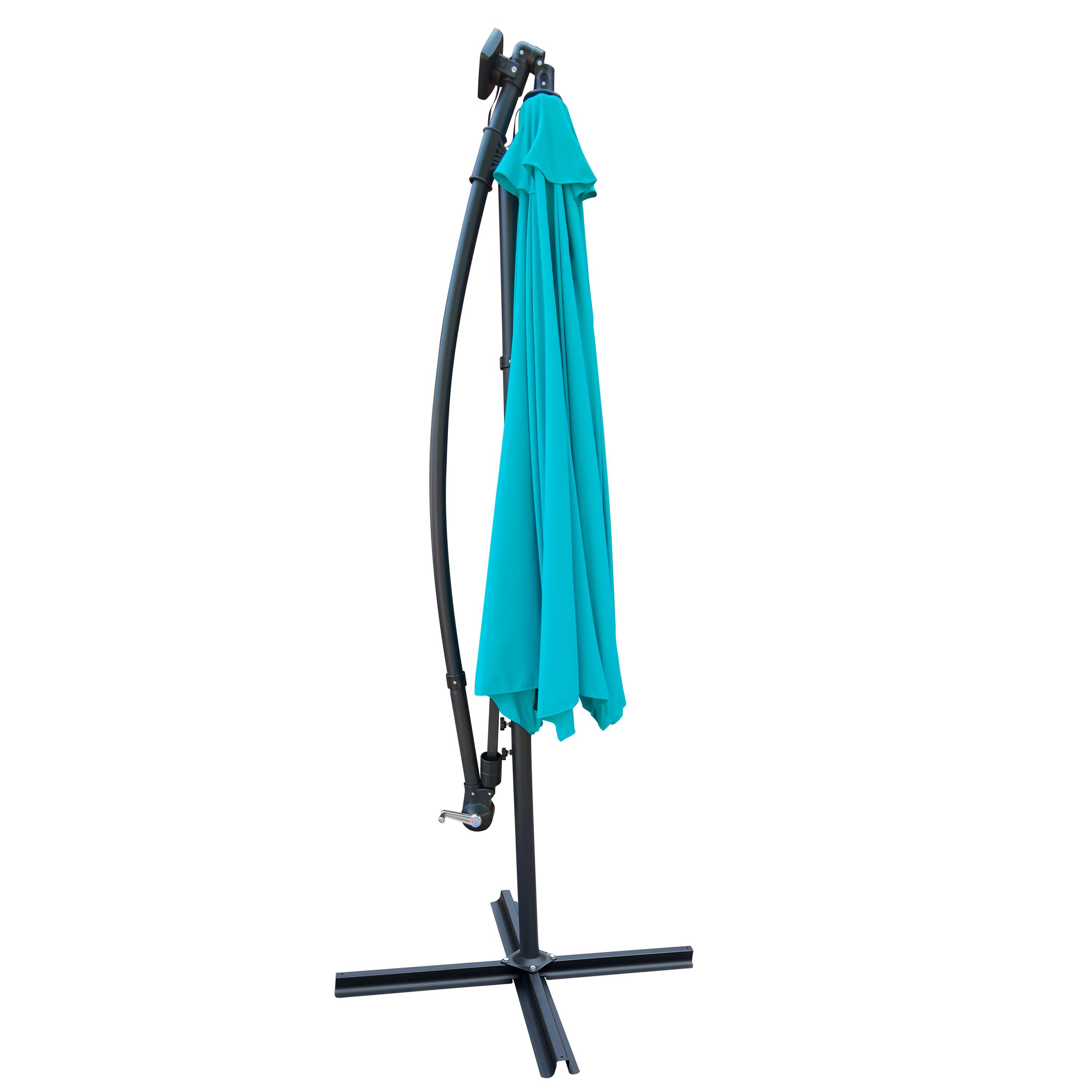 Back. Loheer - Loheer 10 ft Solar Umbrella Outdoor Patio Umbrella with Lights Market Umbrella with Base Waterproof.