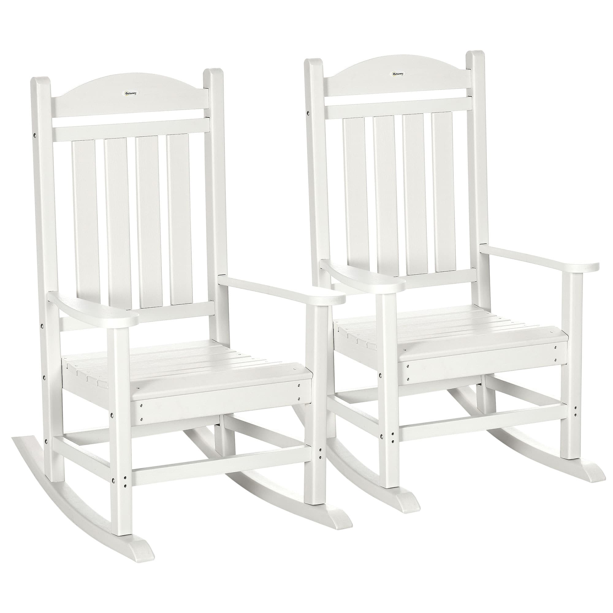 Outsunny - Outdoor Rocking Chair with Armrests - White