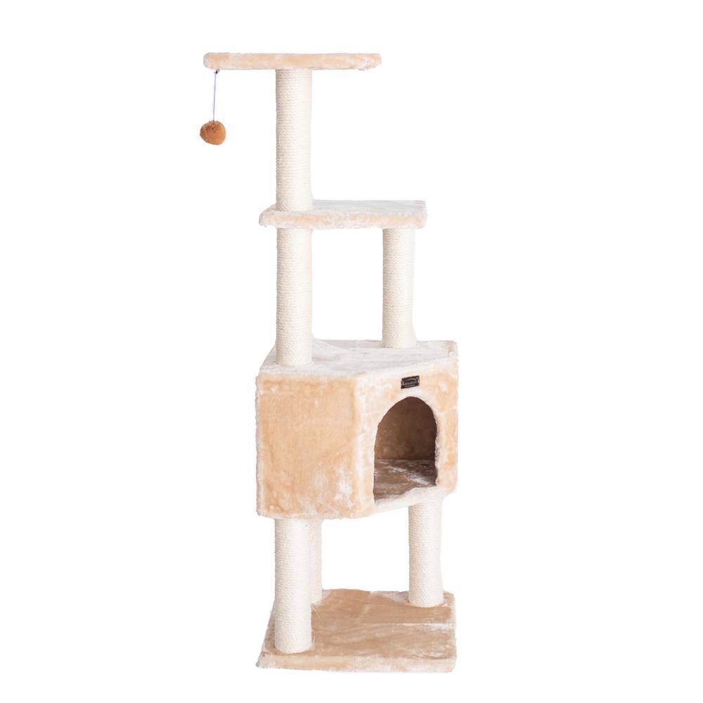 Alt View 5. Armarkat - 3 Levels Real Wood Cat Tower For Kittens Play 48 Height Beige - Beige.