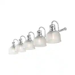 Jonathan Y - Virginia 42.75" 5-Light Metal/Glass LED Vanity Light - Chrome