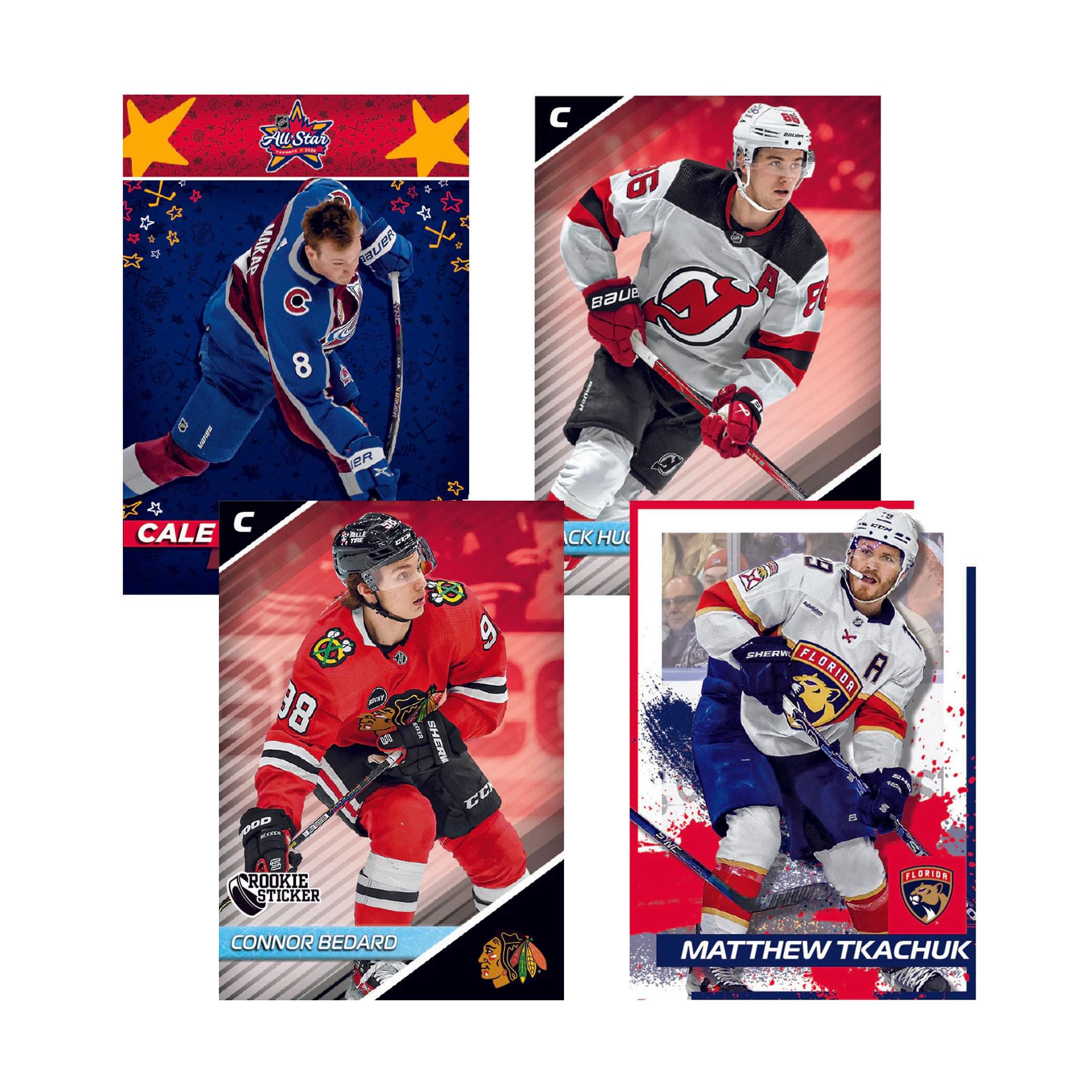 X I Fu-Star MAKA aLE 8 F 8 4 6 BA A El 12 D 1 CALE 38 ade - E 3o g PN I SHEI CC CK HU wW E X x SE FLORICR A ROOKIE STICKER PEORIDS CONNOR BEDARD MATTHEW TKACHUK