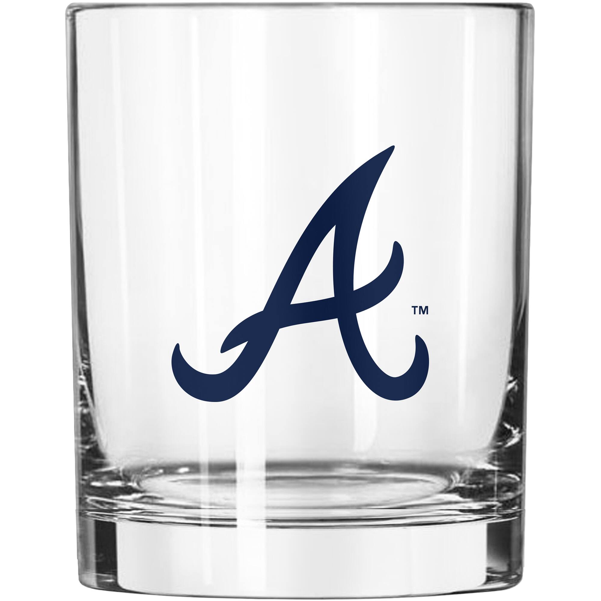 Front. Logo Brands - Atlanta Braves 14oz. Game Day Rocks Glass - Multicolor.