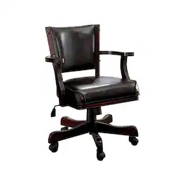 Manhattan Lane - Leatherette Arm Chair with Swivel and Adjustable Height Mechanism - Brown