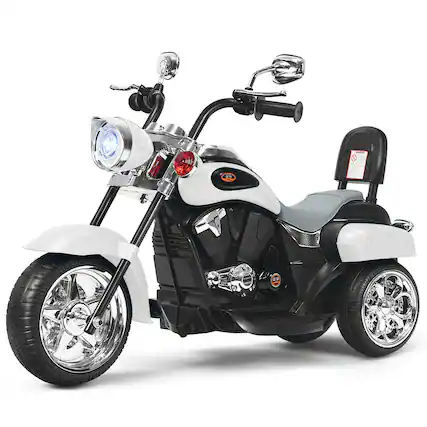 Front. Gymax - Gymax 6V Kids Ride On Chopper Motorcycle 3 Wheel Trike with Headlight White - White.
