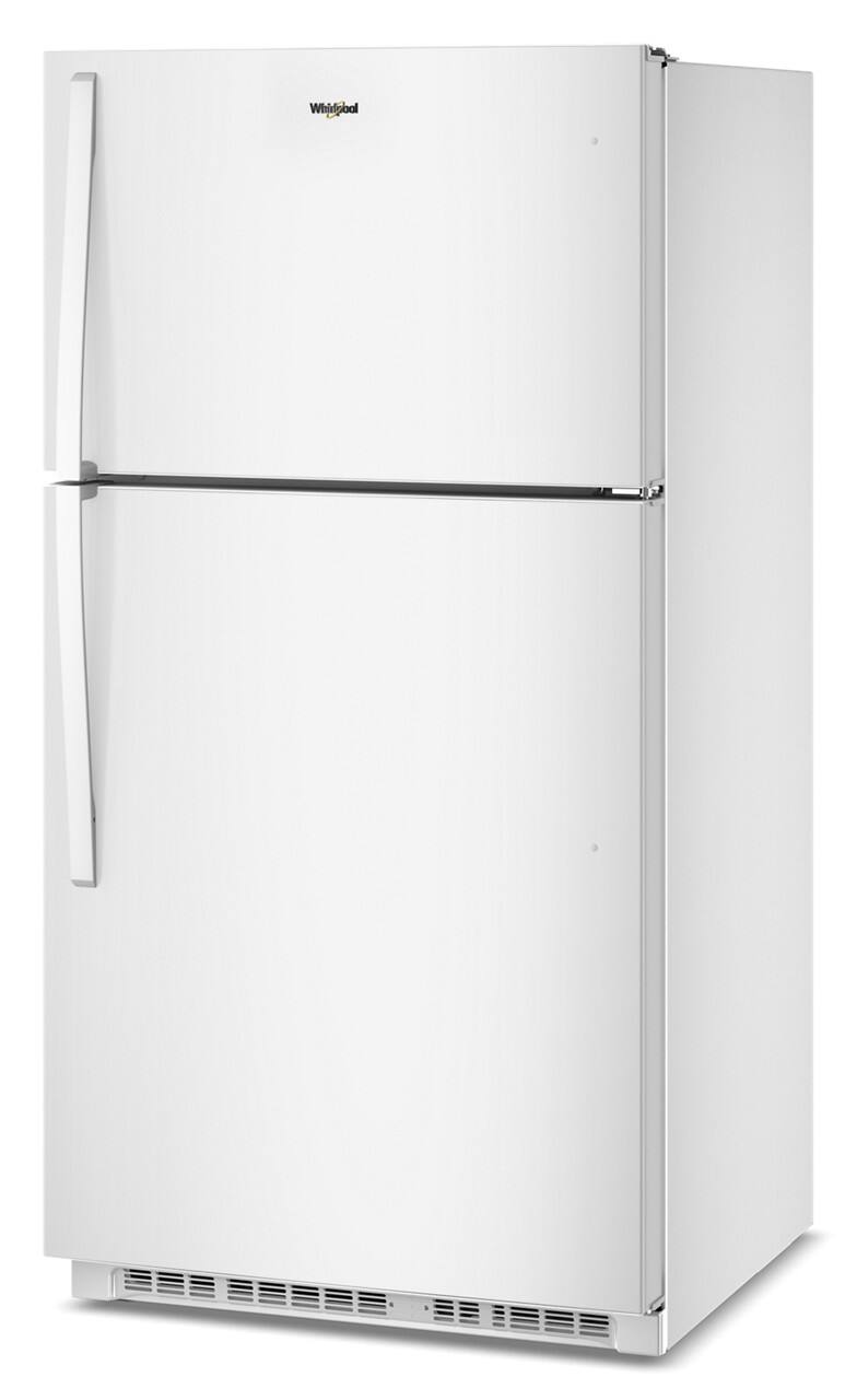 Left. Whirlpool - 21.3 Cu. Ft. Top-Freezer Refrigerator with Total Coverage Cooling - White.