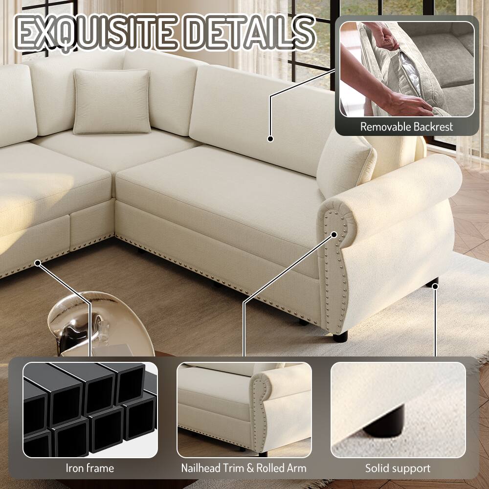 EXQUISITE DETAILS

- Removable Backrest
- Iron frame
- Nailhead Trim & Rolled Arm
- Solid support