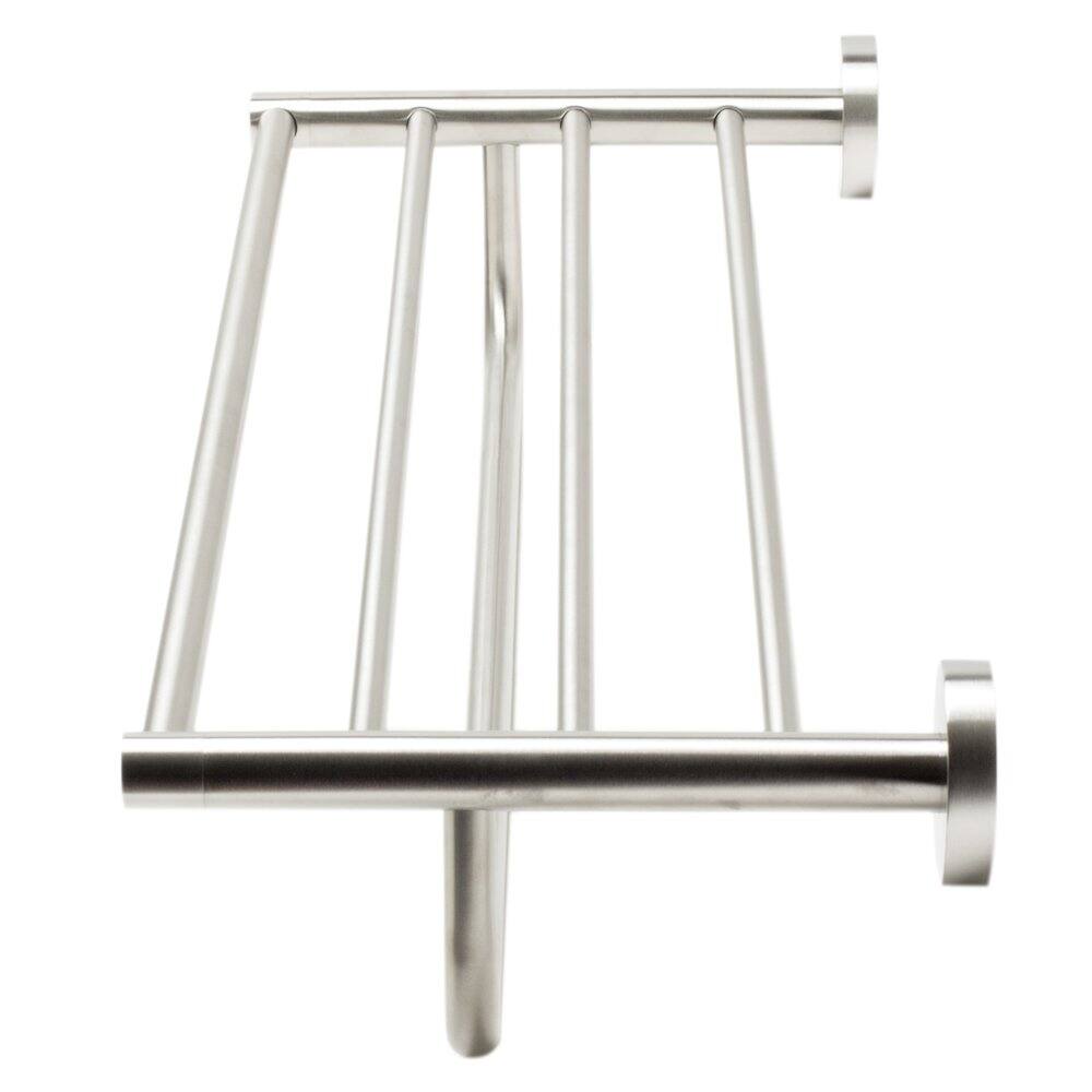 Back. Alfi - Brushed Nickel 26 inch Towel Bar & Shelf Bathroom Accessory - Silver.