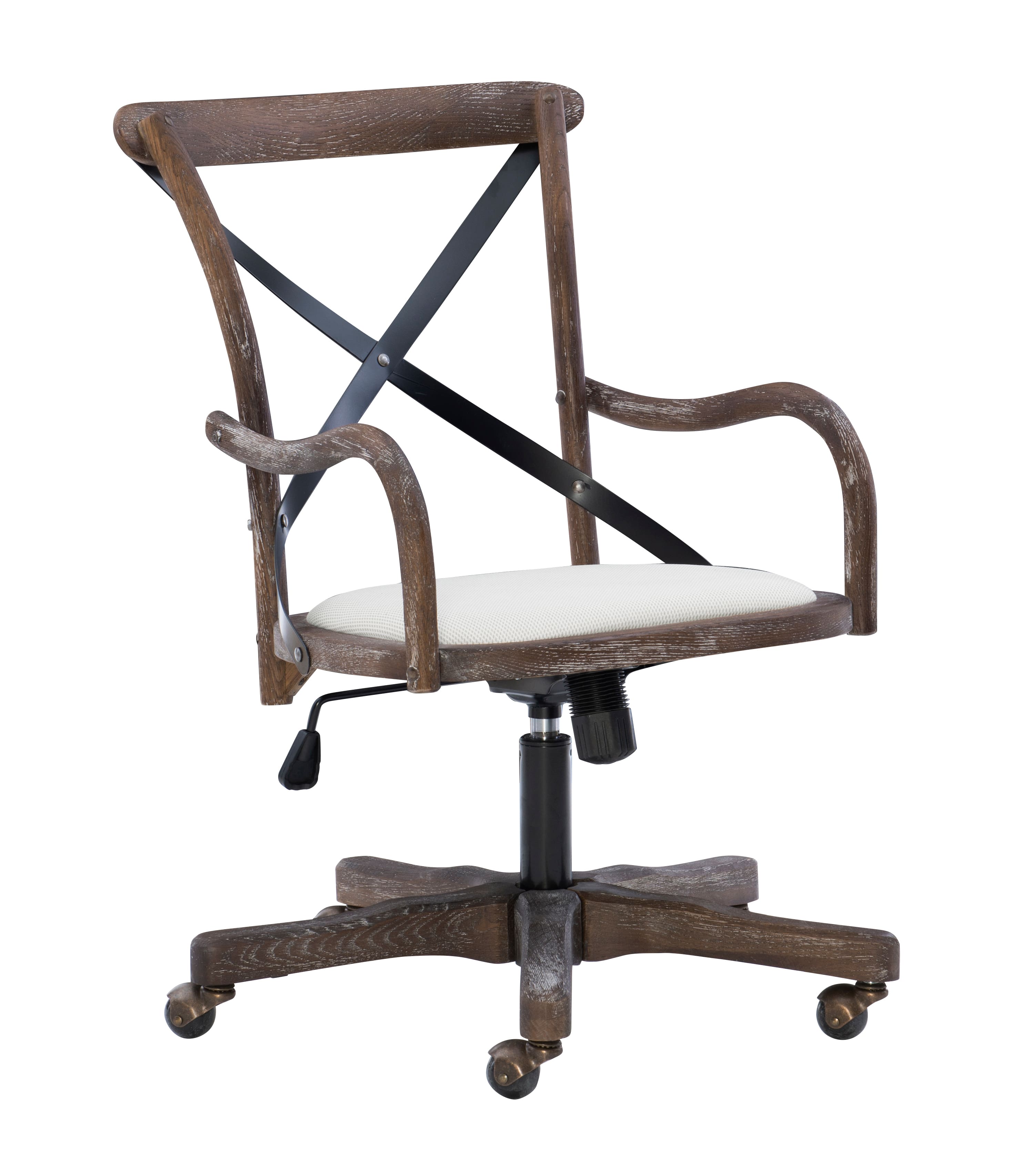Linon Home Decor Hammond Rustic Bentwood Office Chair With Arms Beige BSTB202 Best Buy