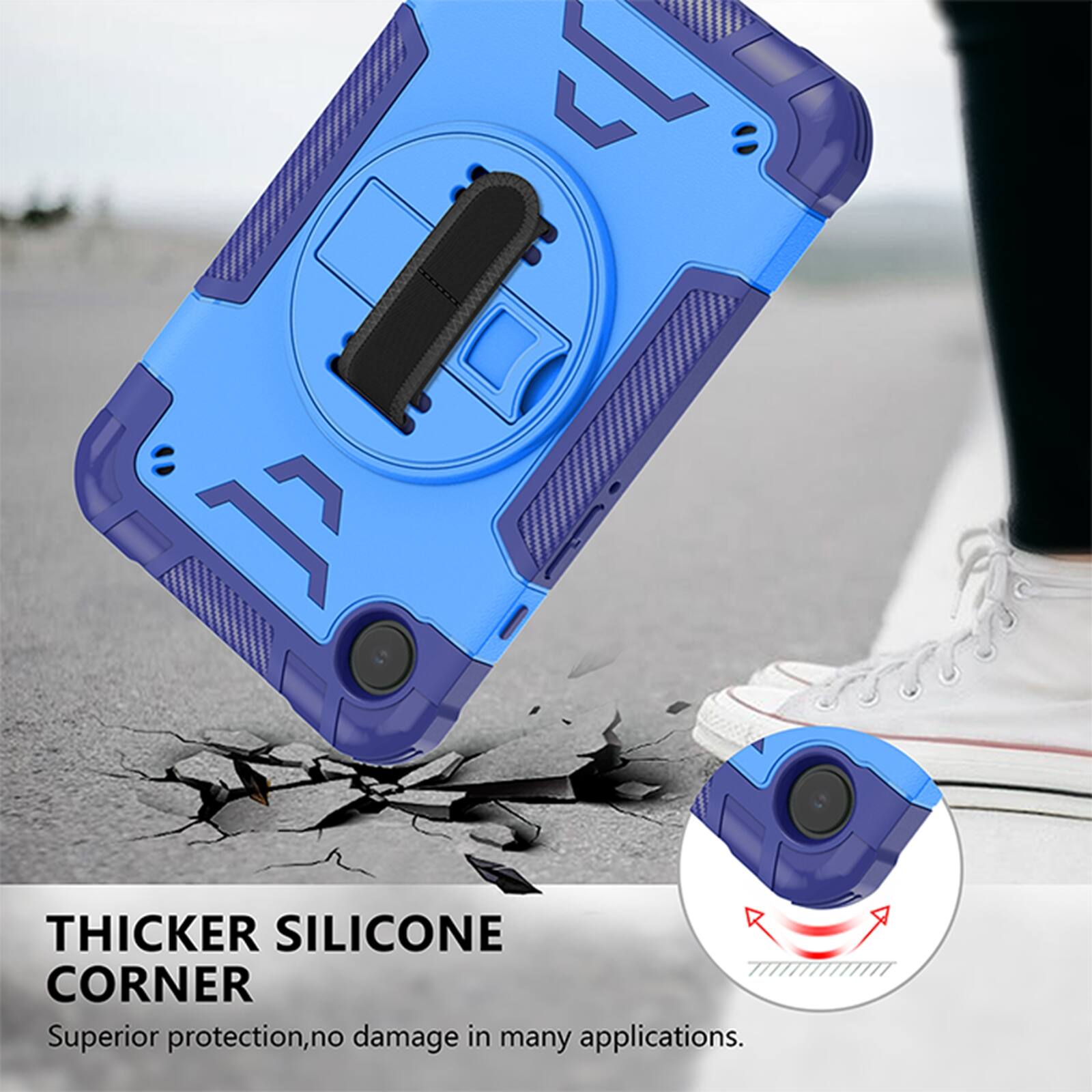 A THICKER SILICONE CORNER Superior protection, no damage in many applications.