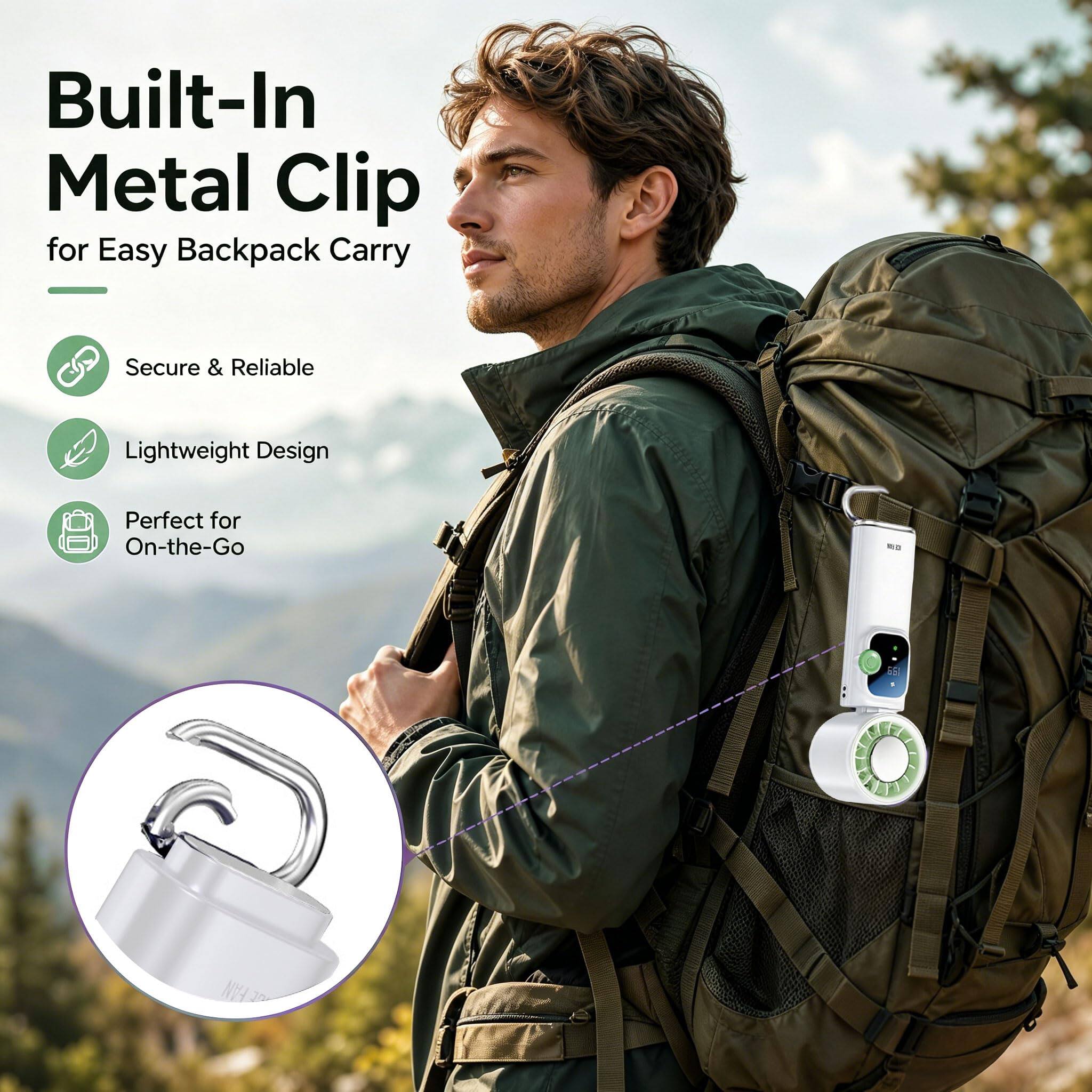 Built-In Metal Clip for Easy Backpack Carry  
Secure & Reliable  
Lightweight Design  
Perfect for On-the-Go