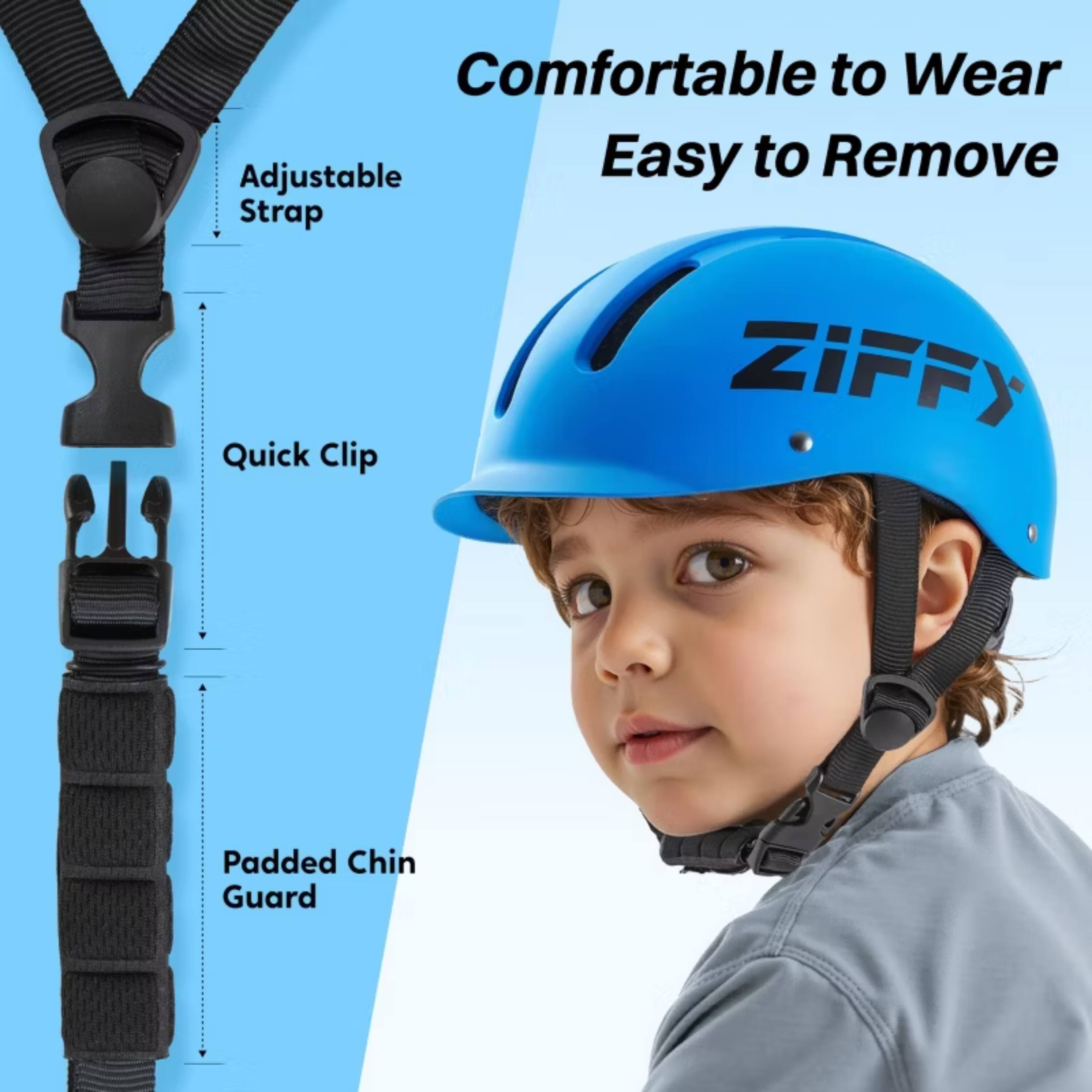 Comfortable to Wear Easy to Remove Adjustable Strap ZiFFY Quick Clip Padded Chin Guard