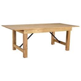 Flash Furniture - HERCULES 7' x 40" Rectangular Antique Rustic Light Solid Pine Folding Farm Table - Natural