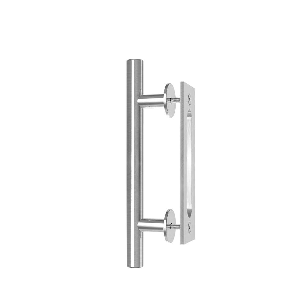 Alt View 1. Boyel Living - 12 in. Stainless Steel Ladder Pull and Flush Sliding Barn Door Handle Set - Stainless Steel.
