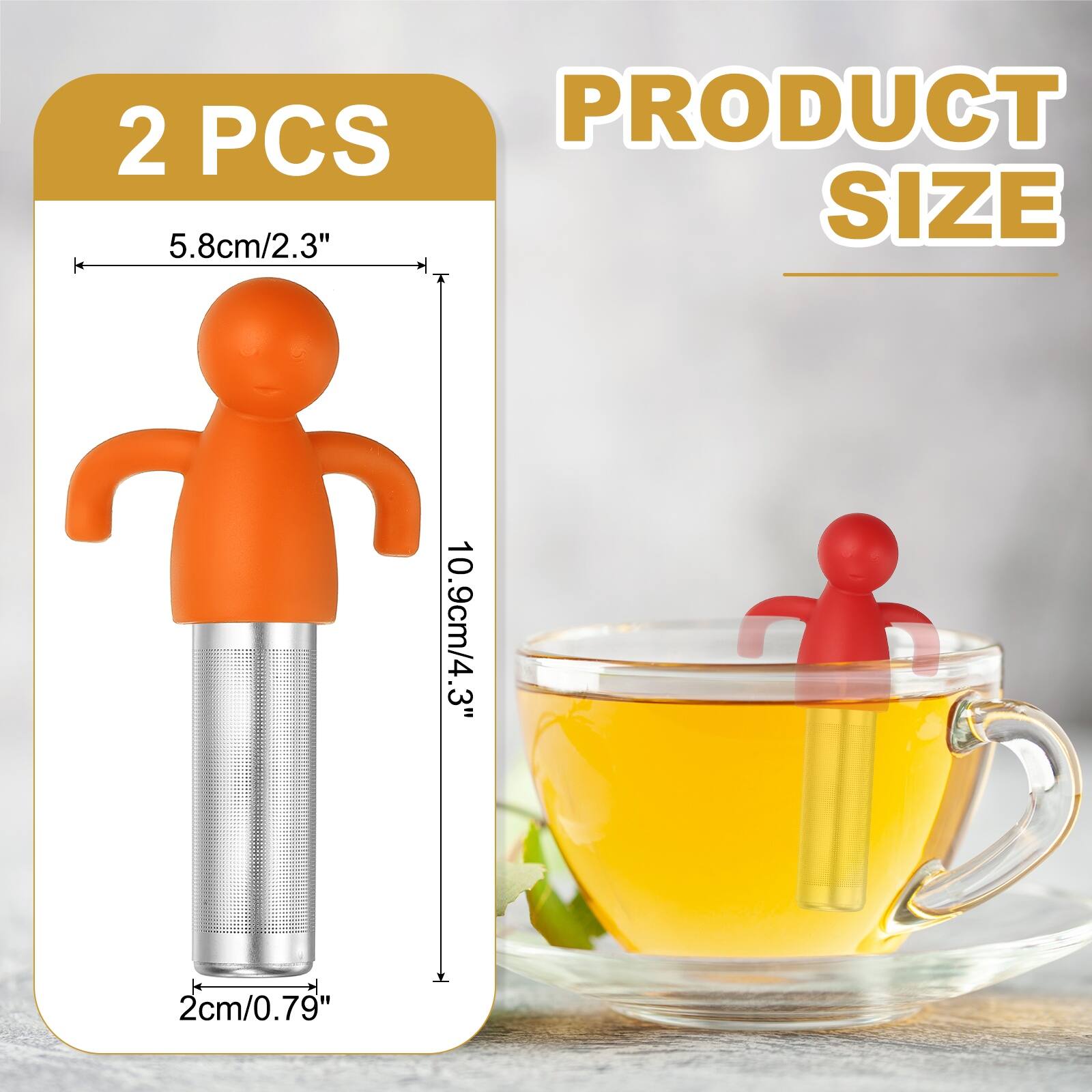 2 PCS  
PRODUCT SIZE  
5.8cm/2.3"  
10.9cm/4.3"  
2cm/0.79"