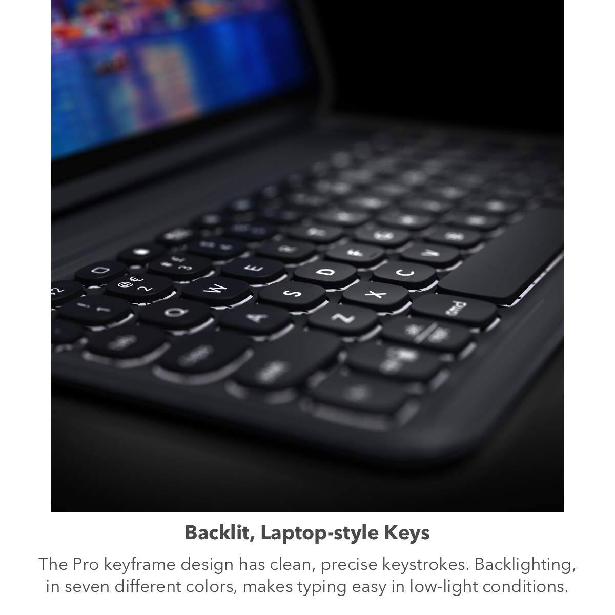 Backlit, Laptop-style Keys

The Pro keyframe design has clean, precise keystrokes. Backlighting, in seven different colors, makes typing easy in low-light conditions.