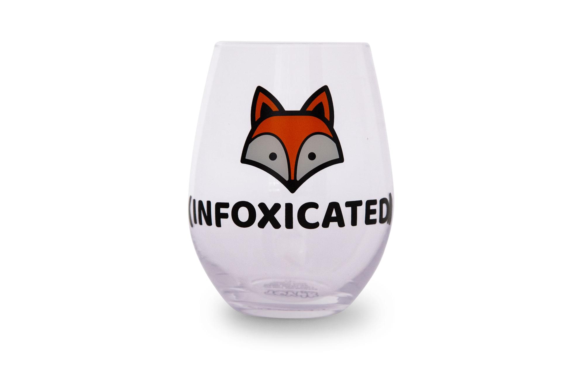 Toynk - "Infoxicated" Oversized Stemless Wine Glass | Holds 20 Ounces - Clear