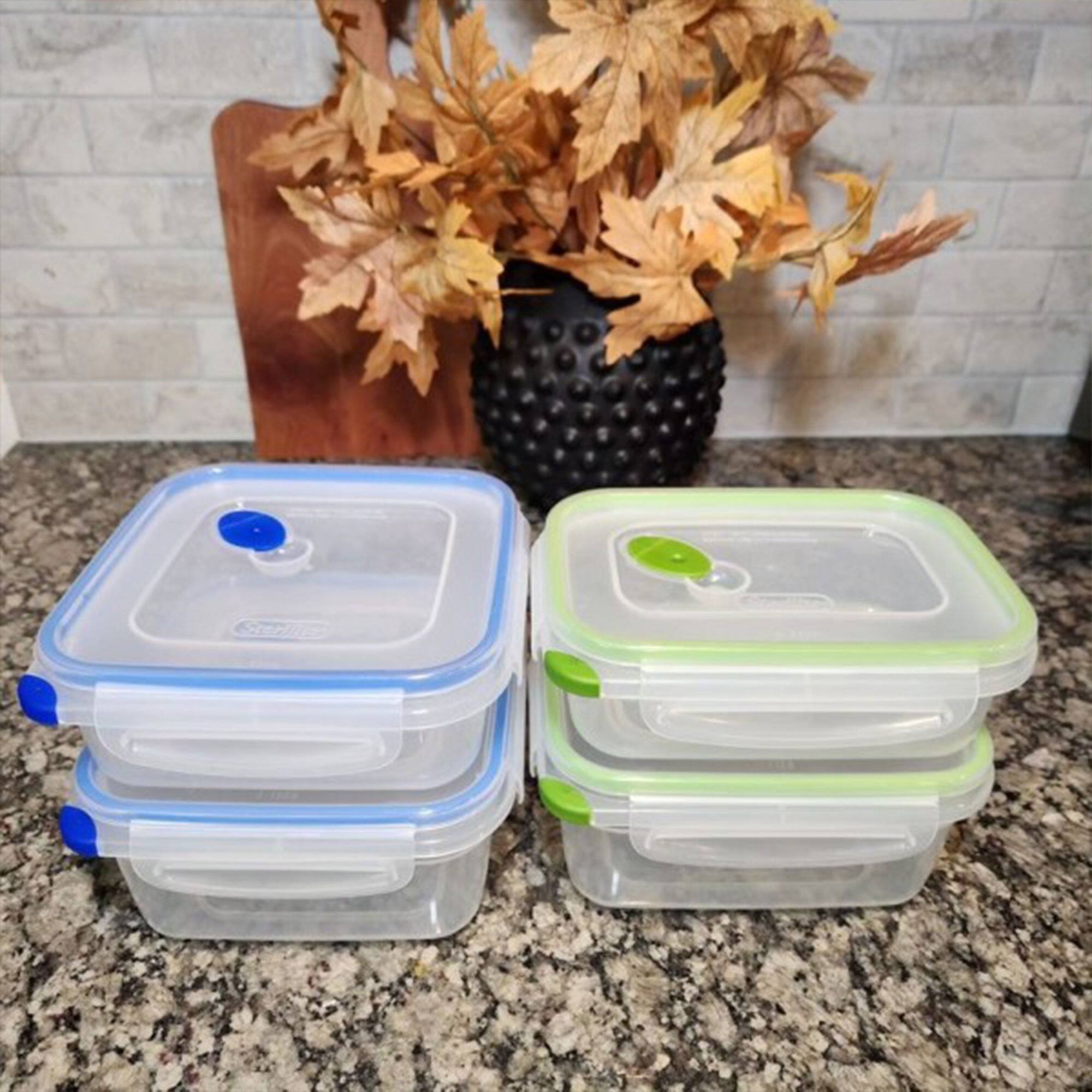 Alt View 2. Sterilite - Sterilite 4.0 Cup Square Ultra-Seal Food Storage Container, Blue (6 Pack) - Clear/Blue.