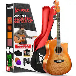 Pyle - Steel String Acoustic Guitar Kit, 41" Full - Natural