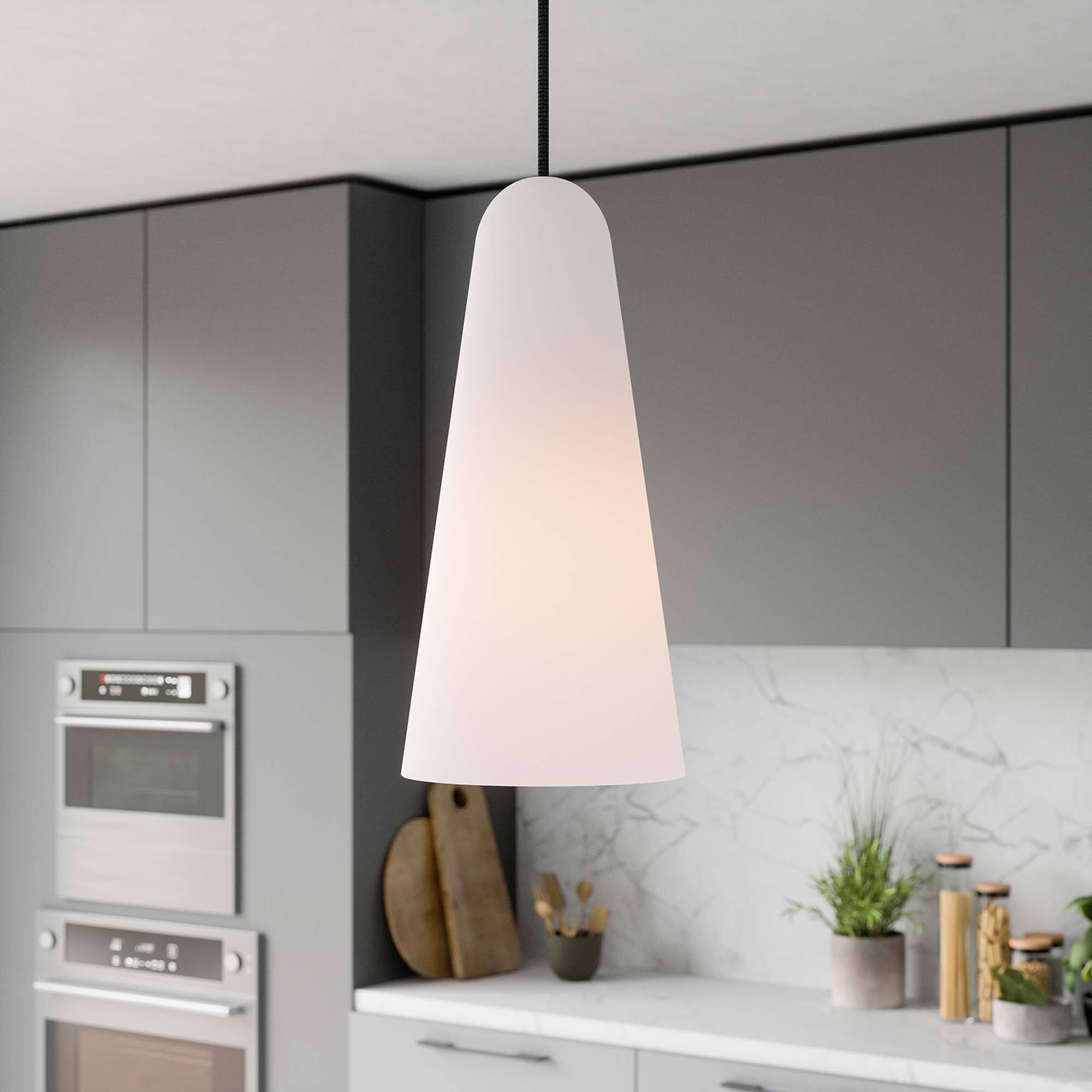 Alt View 1. Modway - Beacon 1-Light Pendant Light by Modway - Opal Satin Brass.