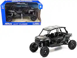 Polaris RZR XP 4 Turbo EPS Sport UTV Onyx Black with Gray Graphics 1/18 Diecast Model by New Ray