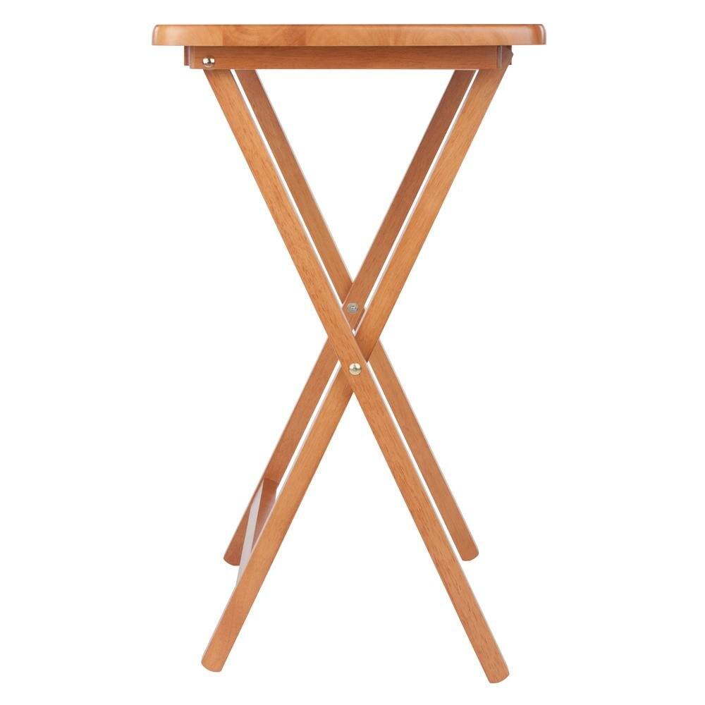 Alt View 4. FurniFact - Teak Folding TV Tray Set – Small Sofa Tables for Living Room & Dining - Teak.
