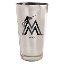 The Memory Company - Miami Marlins 16oz. Electroplated Pint Glass - Multicolor