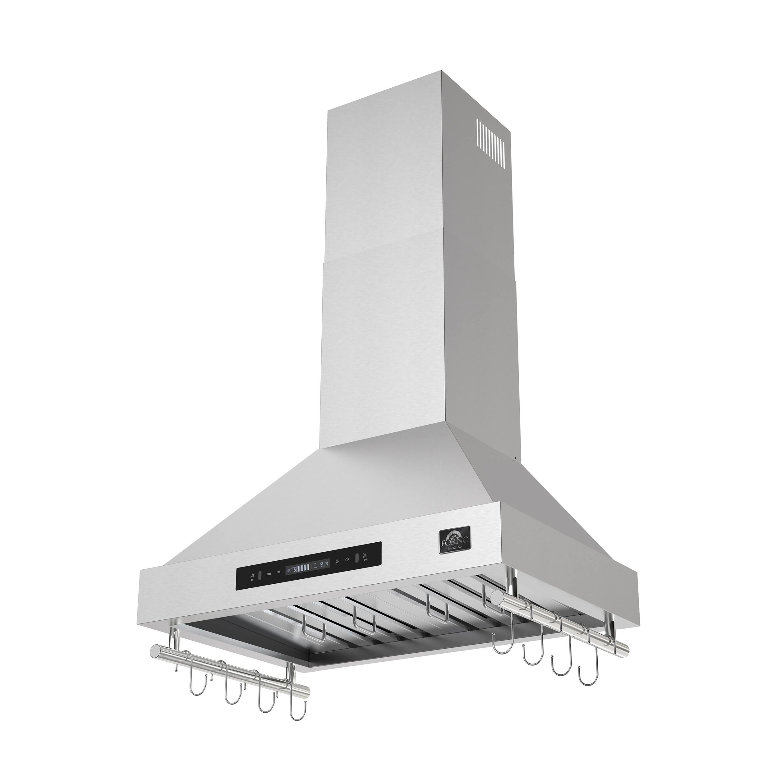 Angle. Forno Appliances - Venezia 30" Wall-Mounted Range Hood with Touch Controls and Baffle Filters - Stainless Steel.