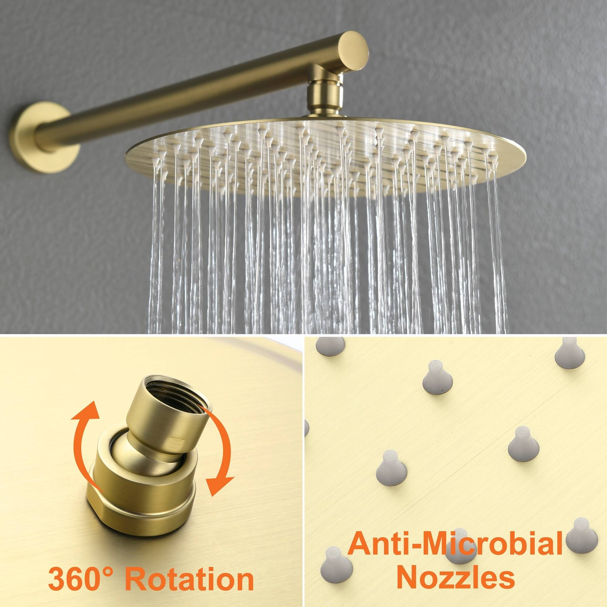 Anti-Microbial 360° Rotation Nozzles