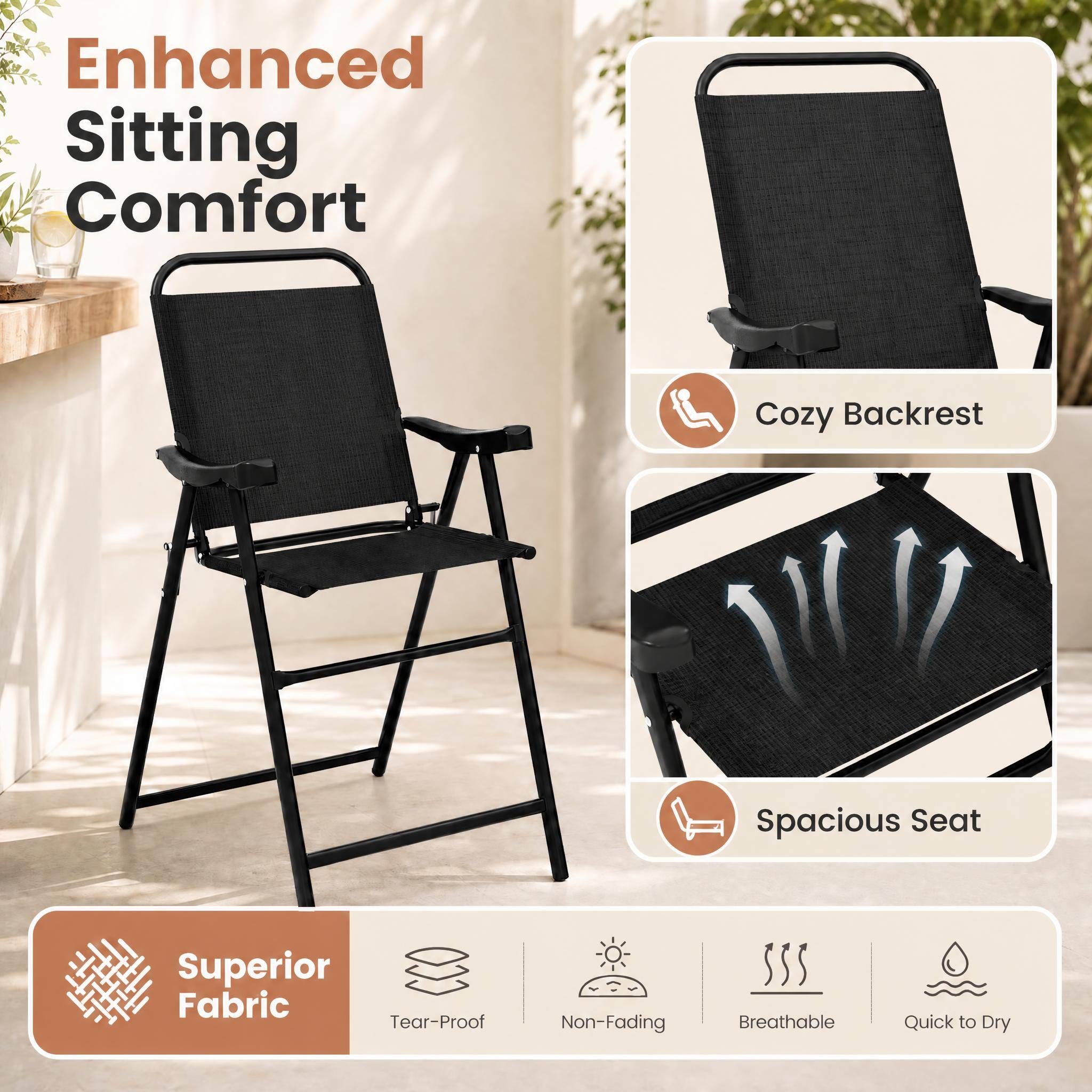 Enhanced Sitting Comfort

Cozy Backrest

Spacious Seat

Superior Fabric

Tear-Proof

Non-Fading

Breathable

Quick to Dry