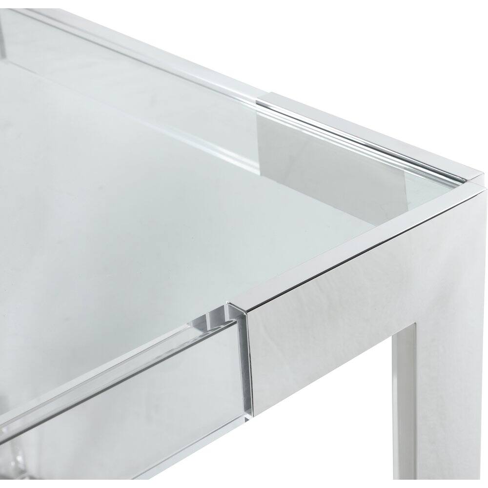 Alt View 3. Meridian Furniture - Casper Rich Chrome Dining Table - Rich Chrome.