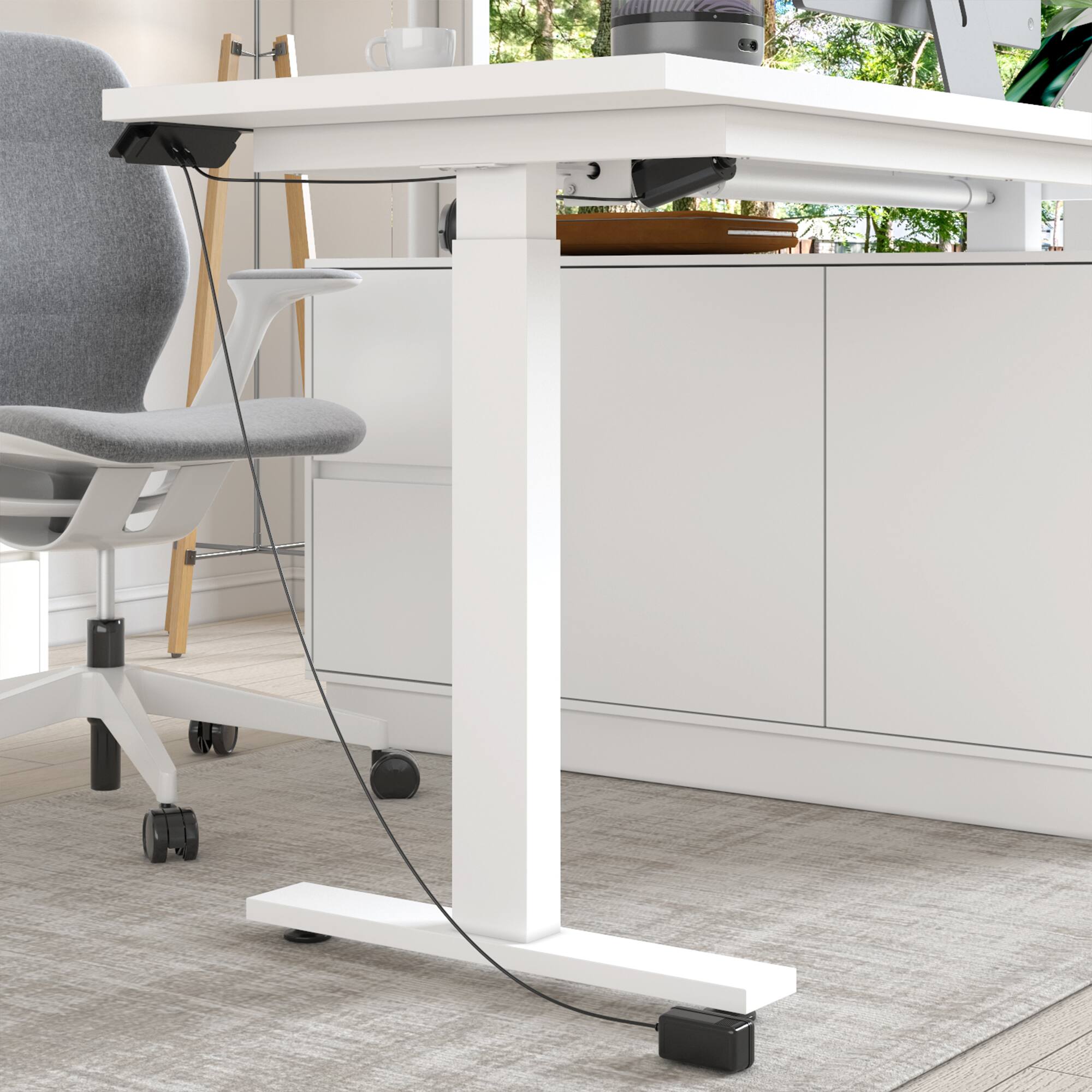 Alt View 10. Famapy - Famapy Electric Height - Adjustable Desk: Silent Slides, Smart Storage & Dual - Mode Use - White.