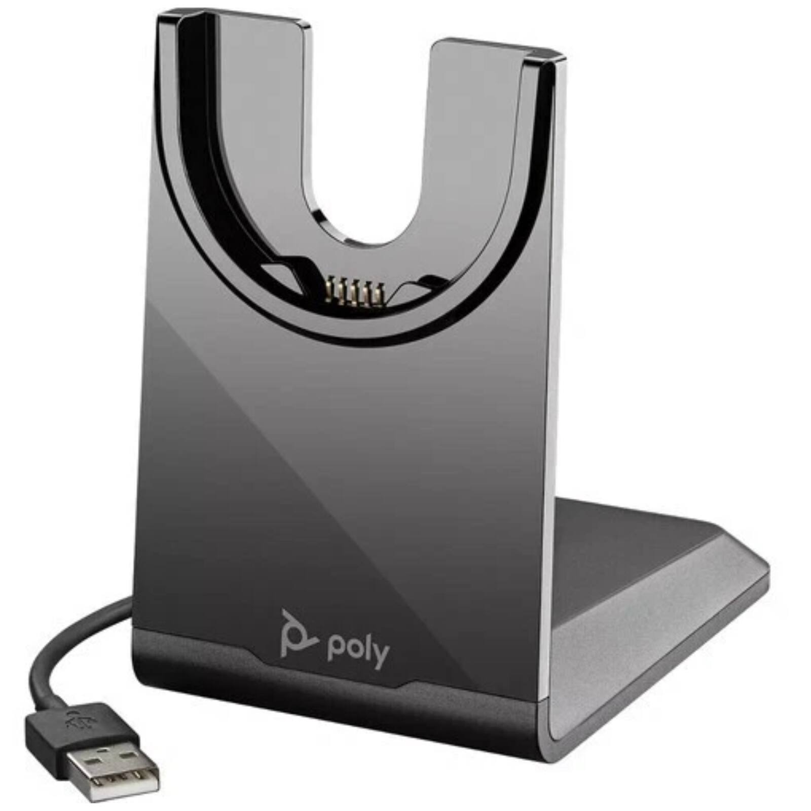 Alt View 5. Poly - Voyager Focus 2 UC Wireless Headset with Charge Stand - Bluetooth 5.1 USB-A BT700 ANC Boom Mic Zoom Certified 213727-01 - Black.