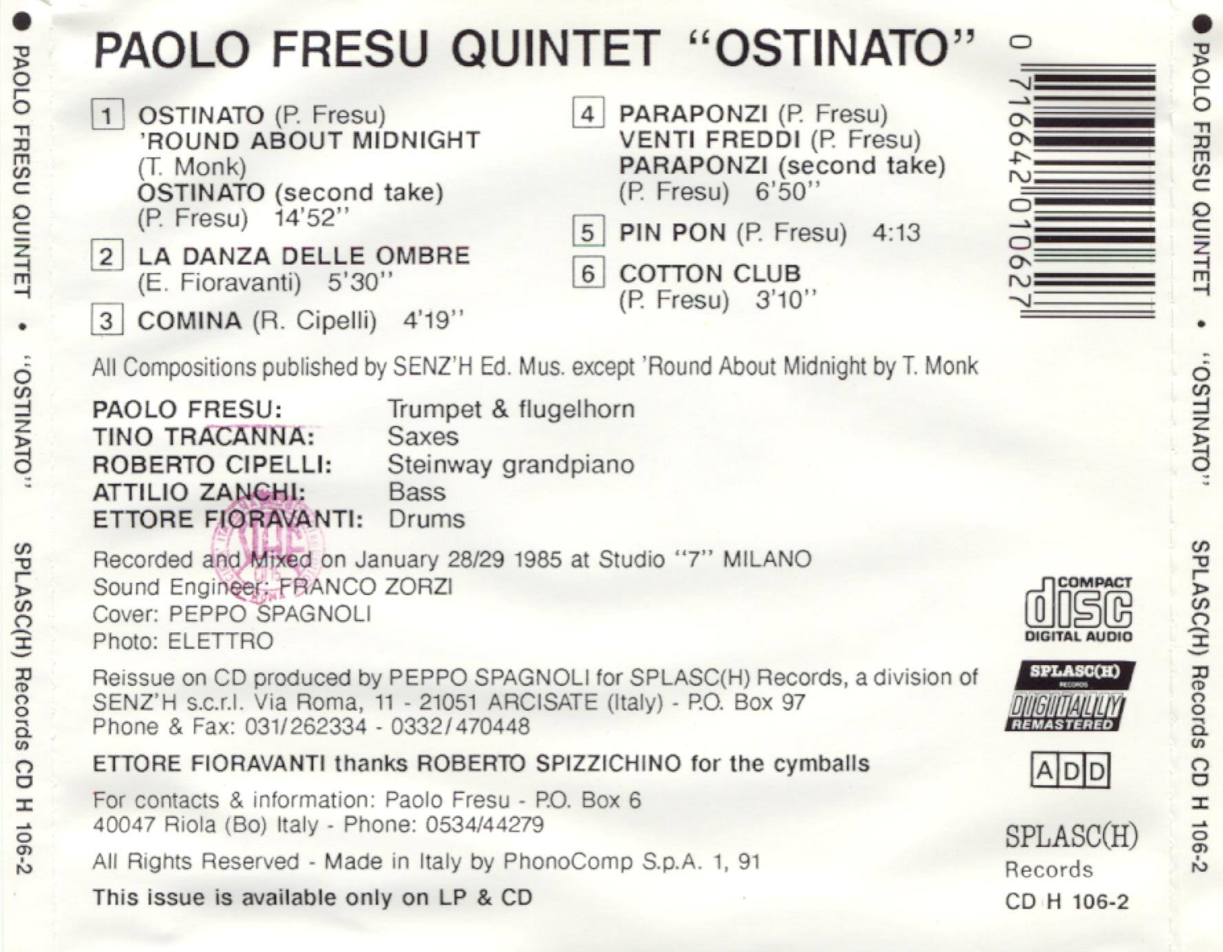 Back. Ostinato [LP].